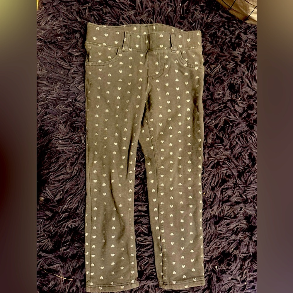 Grey with tiny hearts skinny pants